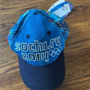 2014 Sochi Winter Olympics Blue cap featuring Sochi 2014 Olympics design. RARE.